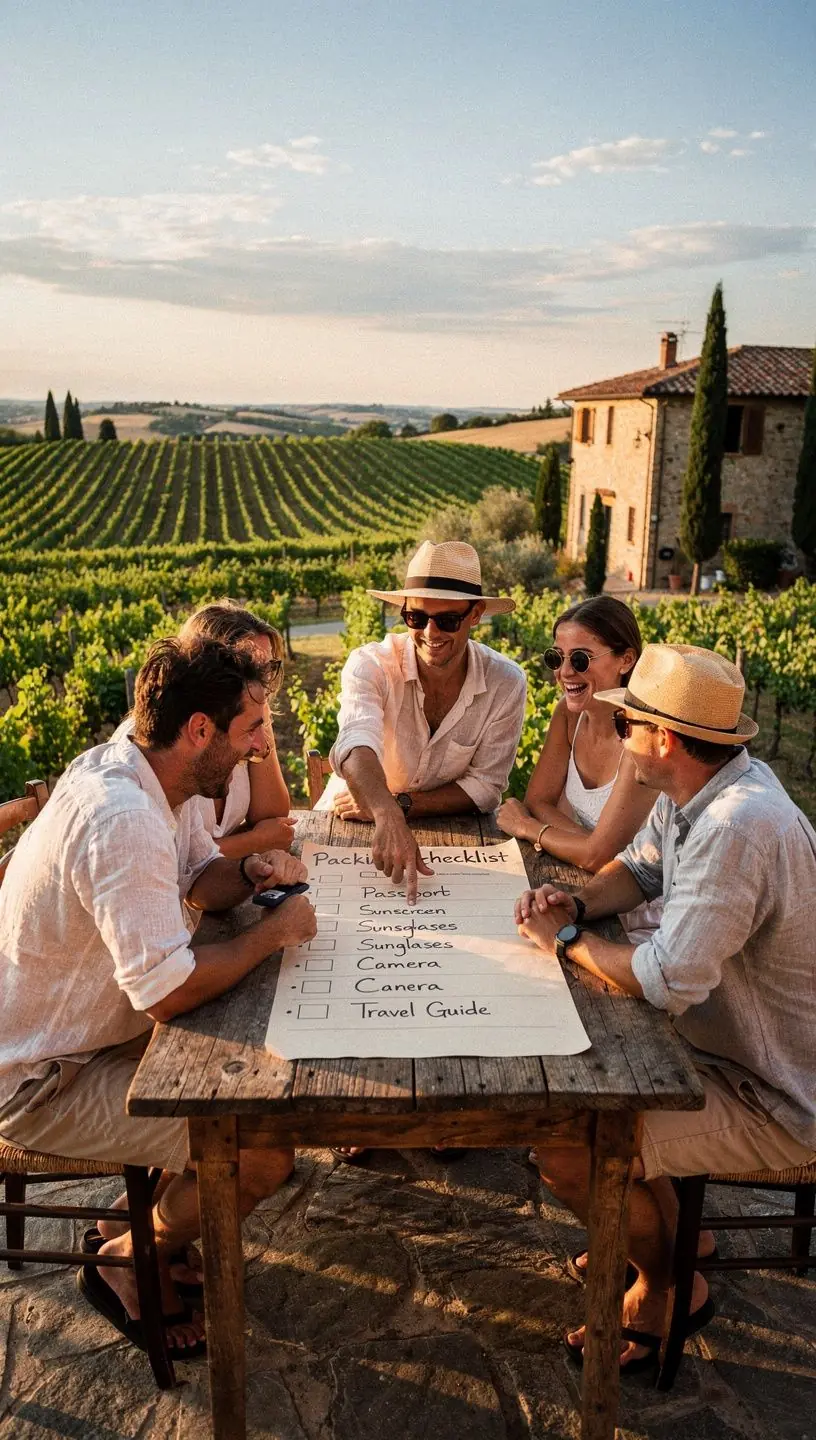 Una valigia aperta su un tavolo, con attrezzatura da viaggio essenziale per esplorare la natura.